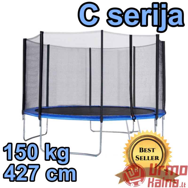 Batutas su tinklu ir kopėčiomis C serija 427 cm Batutas su tinklu ir kopėčiomis C serija 427 cm