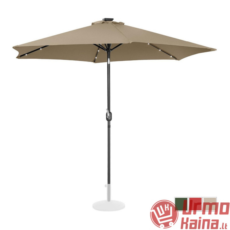 Sodo skėtis su LED, 300 cm, smėlio spalvos UNI-UMBRELLA-TR300TAL