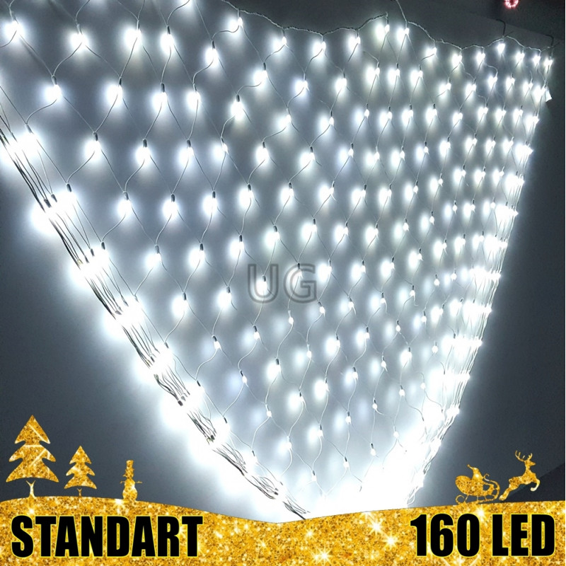 160 LED burbuliukų Girlianda Užuolaida - Tinklas 3 x 1 m. 
