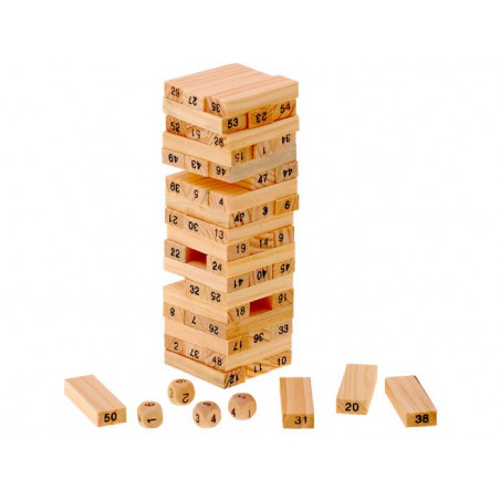 Medinis kaladėlių bokštas 54 dalių, "Wooden Toys"