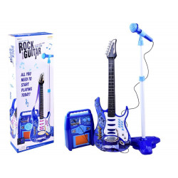 Elektrinė gitara su mikrofonu, mėlyna