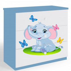 Komoda Babydreams - Mažasis drambliukas, mėlyna