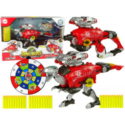 Žaislinis ginklas su taikiniu ir šoviniais - Dinobots, raudonas