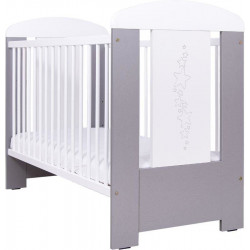 Kūdikio lovytė 123x65x98 cm, pilka-balta