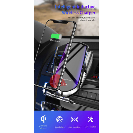 Automobilinis telefono laikiklis su bevieliu krovimu R2