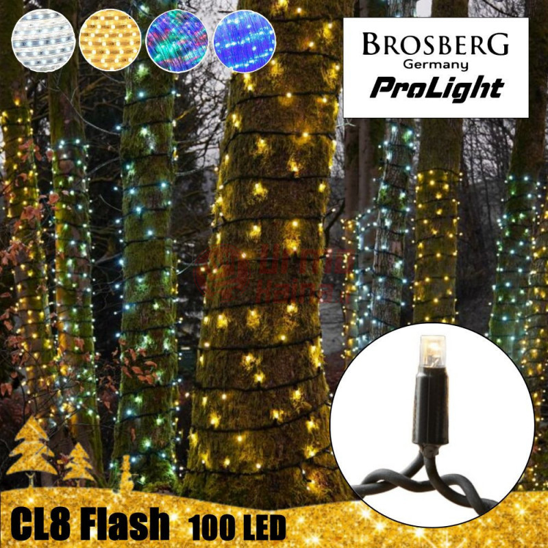 100 LED profesionali lauko girlianda Brosberg Prolight CL8 Flash