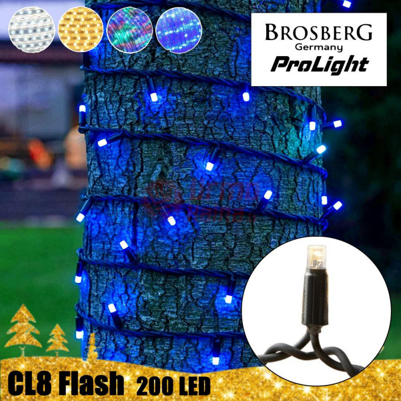 200 LED profesionali lauko girlianda Brosberg Prolight CL8 Flash