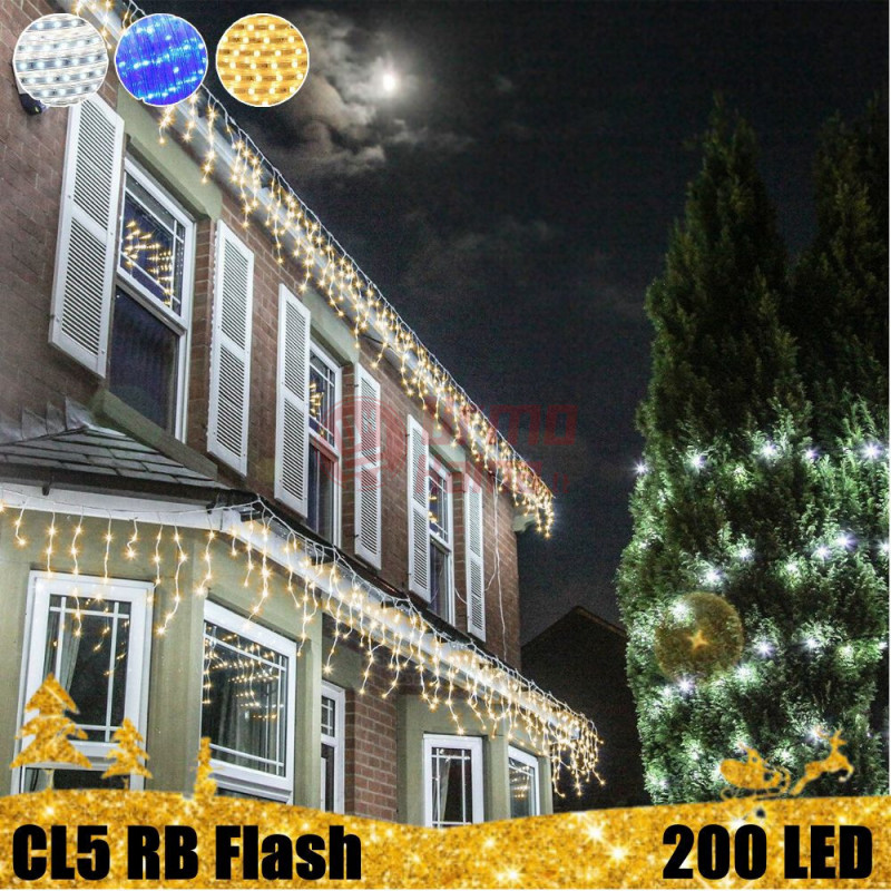 200 LED girlianda varvekliai STANDART PLIUS RB FLASH CL5