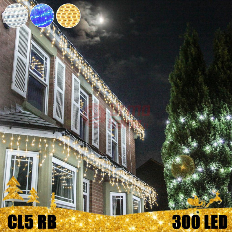 300 LED lauko girlianda varvekliai STANDART PLIUS RB CL5