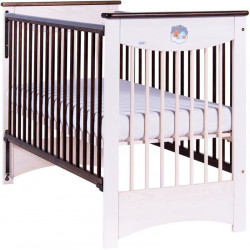 Kūdikio lovytė su nuleidžiamu šonu, 128,5x66x92, ruda