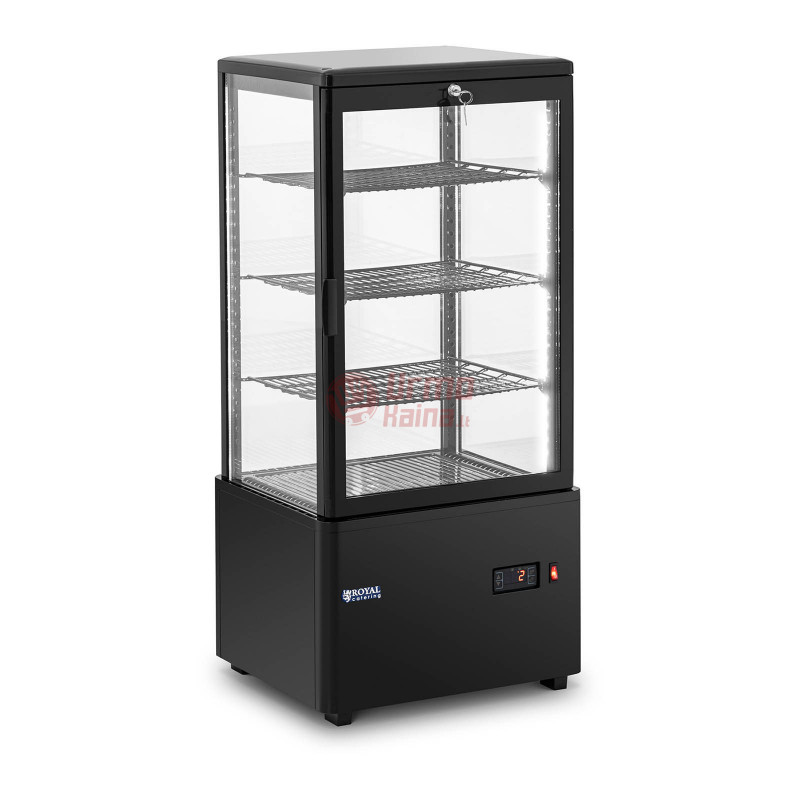Vitrininis šaldytuvas - 78 L - 3 lygiai - juodas - rakinamas