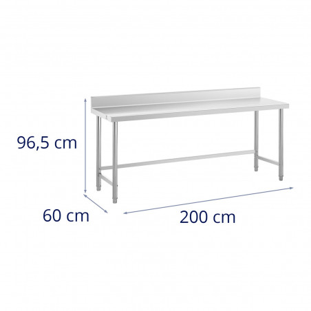 Nerūdijančio plieno stalas - 200x60 cm - 95 kg