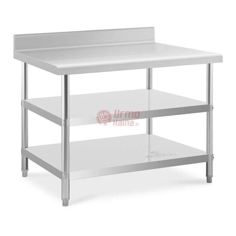 Nerūdijančio plieno darbo stalas - 120x90x16,5 cm - 219 kg
