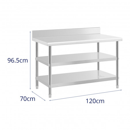 Nerūdijančio plieno stalas - 120x70x16,5 cm - 214 kg