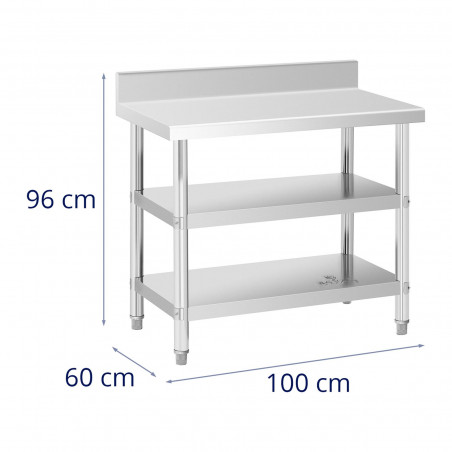 Nerūdijančio plieno darbo stalas - 100x60x16,5 cm - 199 kg