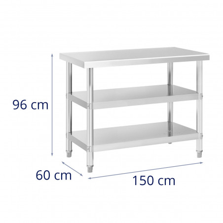 Nerūdijančio plieno stalas - 100x60x5 cm - 185 kg