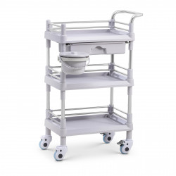 Laboratorinis vežimėlis - 3 lentynos 44x30x14 cm - 30 kg