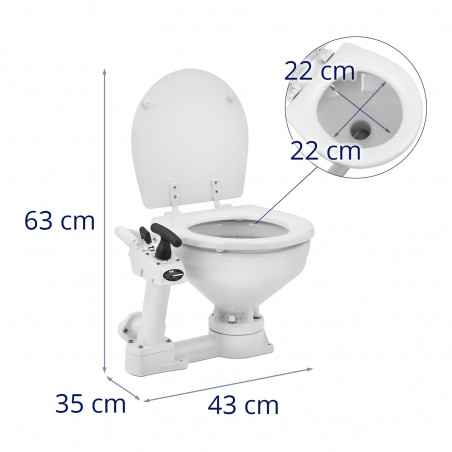 Valties tualetas su rankine pompa – keraminis dubuo