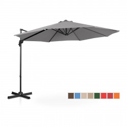 Sodo skėtis - tamsiai pilka - apvalus - Ø 300 cm - pakreipiama ir pasukama