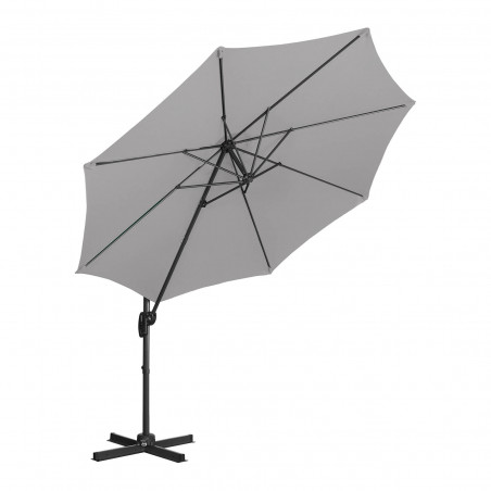 Sodo skėtis - tamsiai pilka - apvalus - Ø 300 cm - pakreipiama ir pasukama