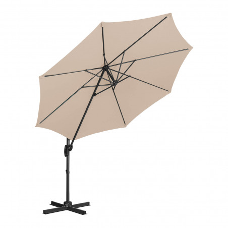 Sodo skėtis - kreminė - apvali - Ø 300 cm - Pakreipiama ir pasukama