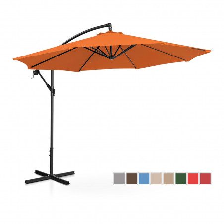 Sodo skėtis - oranžinė - apvali - Ø 300 cm - pakreipiama