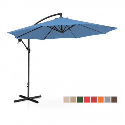 Sodo skėtis - mėlyna - apvali - Ø 300 cm - pakreipiama