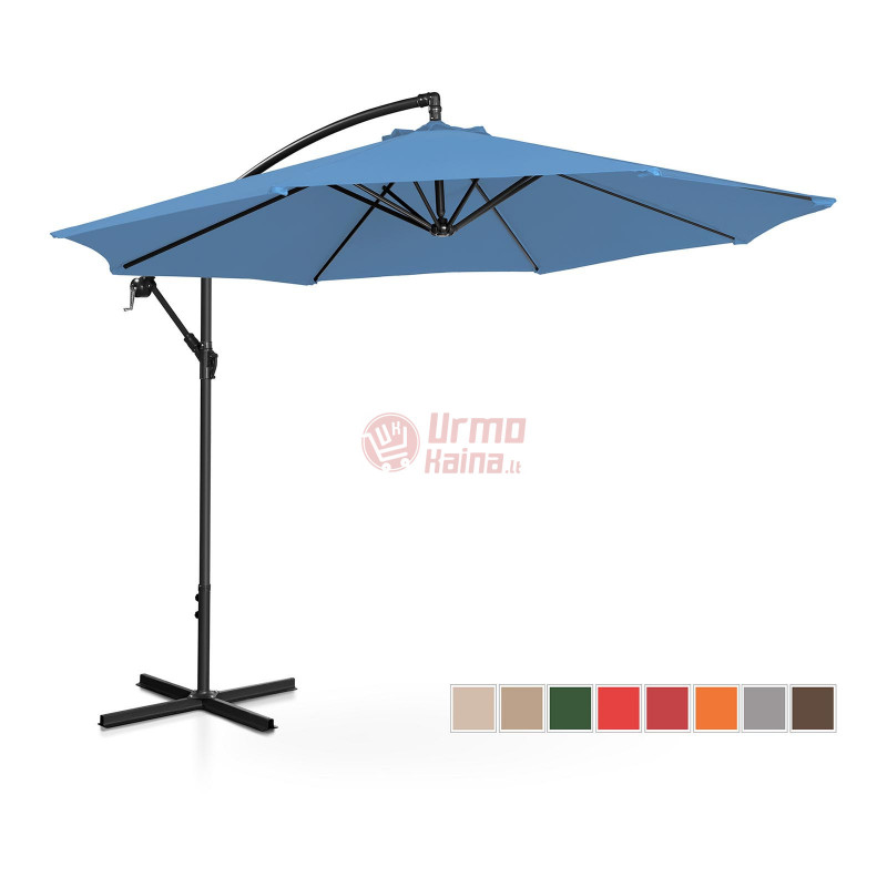Sodo skėtis - mėlyna - apvali - Ø 300 cm - pakreipiama