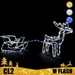 LED dekoracija 3D šviečiantis elnias su rogėmis Flash M CL2