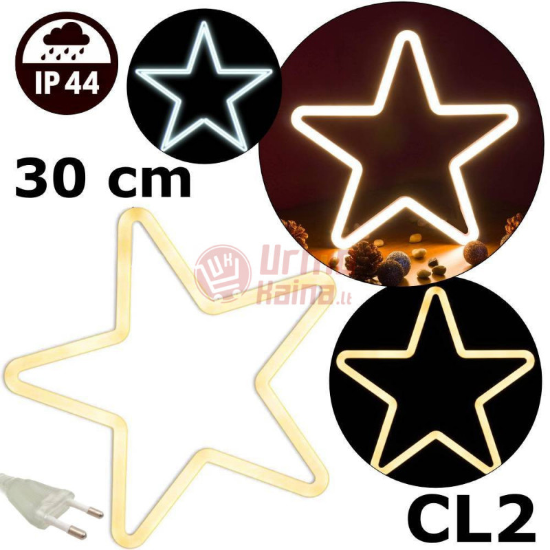 Kalėdinė LED dekoracija Žvaigždė Neon 30cm CL2