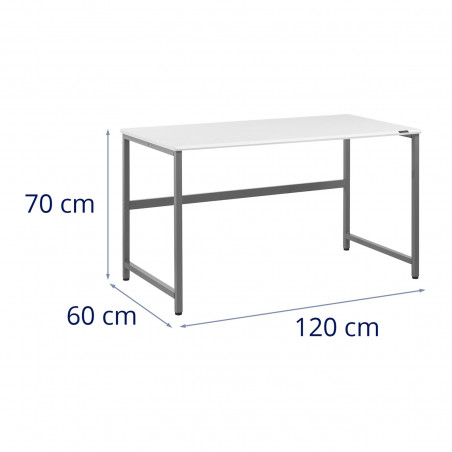 Rašomasis stalas - 120x60 cm - balta / pilka