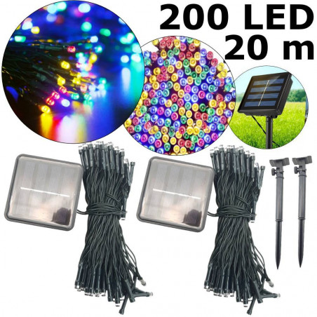 100x 2 LED girlianda su saulės elementu Solar (Double pack)