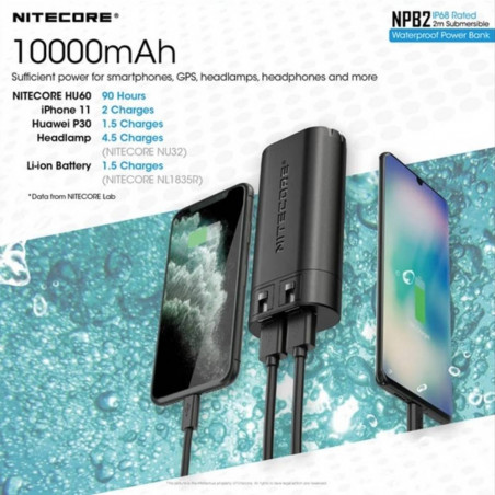 Išorinė baterija NITECORE 10000MAH IP68/NPB2