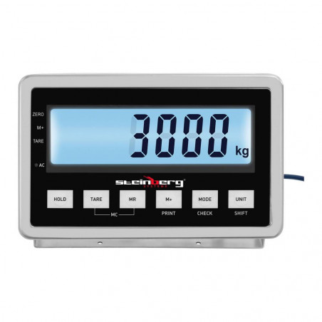 Grindų svarstyklės - 3000 kg / 1 kg - 1200 x 1200 mm - LCD