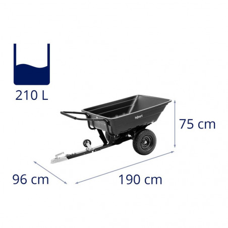 Apverčiamas karutis - su priekabos sukabinimu - 300 kg - paverčiama - 210 L