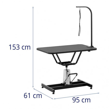 Gyvūnų kirpimo stalas - 905 x 605 mm - aukštis nuo 70 - 84 cm - 60 kg - 1 kilpa