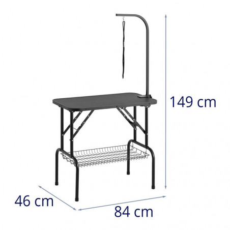 Gyvūnų kirpimo stalas - 805 x 460 mm - 70 kg - 1 kilpa - lentyna