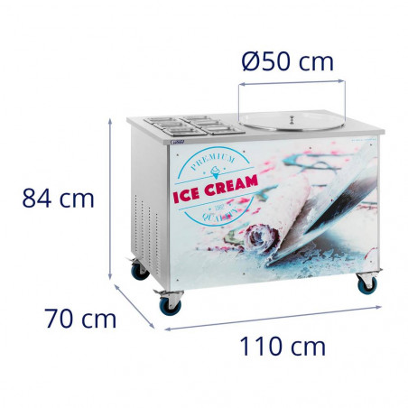 Ledų gaminimo aparatas - Ø 50 x 2,5 cm - 6 konteineriai su dangčiais