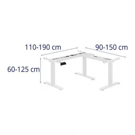 Kampinis stalo rėmas - aukštis: 58 - 123 cm