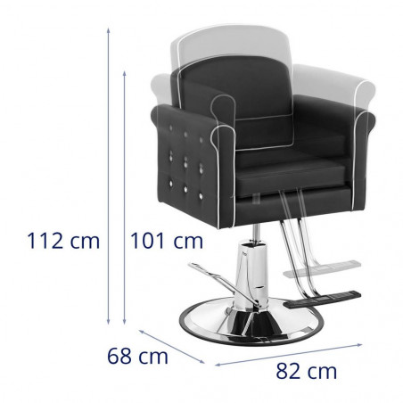 Salono kėdė su atrama kojoms - 520 - 630 mm - 150 kg - Juoda
