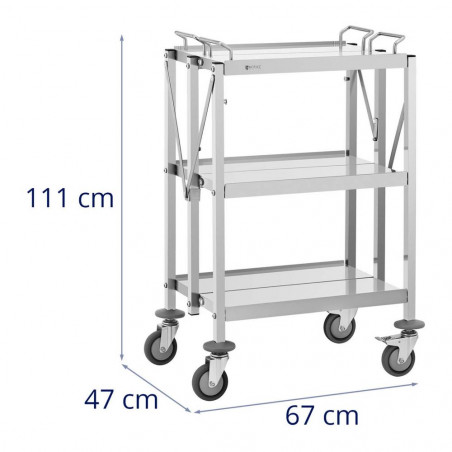 Serviravimo vežimėlis - sulankstomas - 50x83 / 40x58 cm - 90 kg