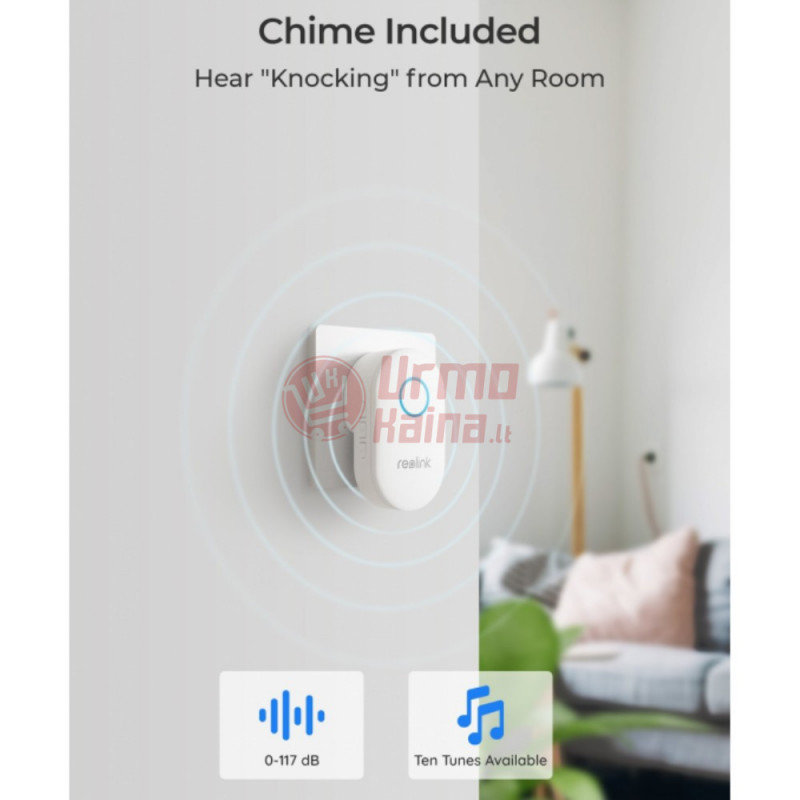 reolink durų skambutis su kamera doorbell wifi 5mp