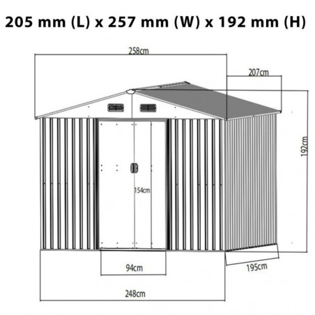 Surenkamas metalinis sandėliukas POLAND PLUS 5.2 m2