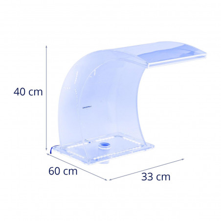 Krioklys dušas - 33 cm - LED apšvietimas - mėlyna / balta - 303 mm vandens išleidimo anga