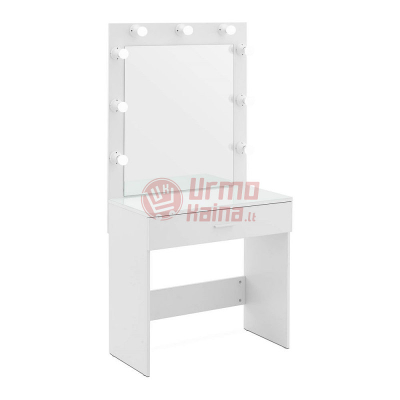 Kosmetinis staliukas su apšvietimu - 80x40x161 cm - balta