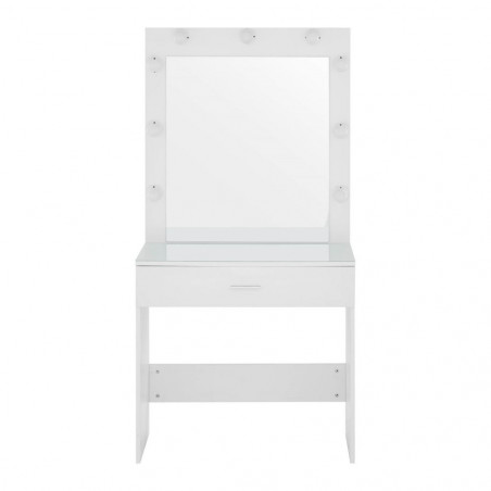 Kosmetinis staliukas su apšvietimu - 80x40x161 cm - balta
