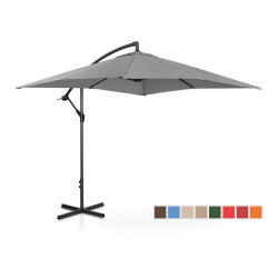 Sodo skėtis - tamsiai pilka - kvadratinė - 250x250 cm - pakreipiama