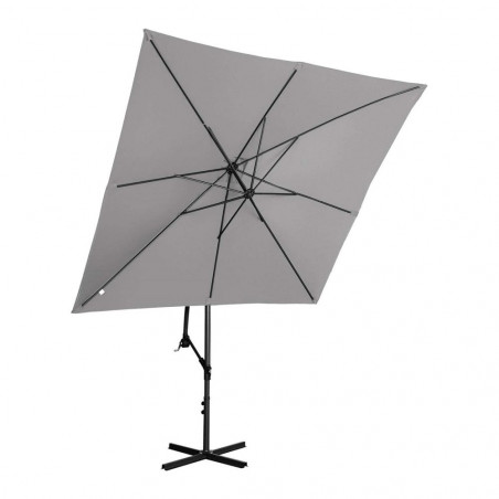 Sodo skėtis - tamsiai pilka - kvadratinė - 250x250 cm - pakreipiama