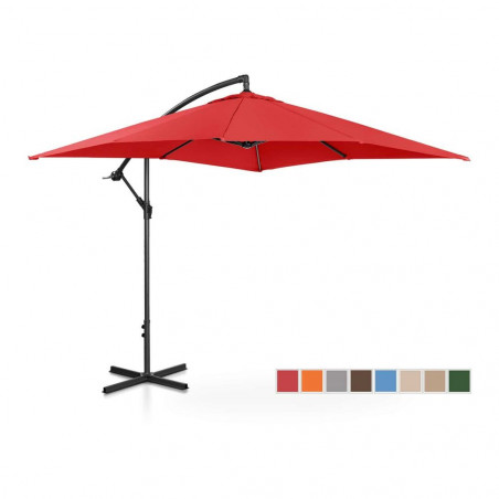 Sodo skėtis - Raudona - Kvadratinė - 250x250 cm - Pakreipiama