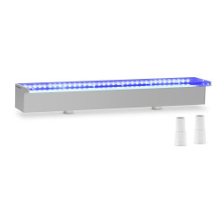 Nerūdijančio plieno krioklys - 60 cm - LED apšvietimas - mėlyna/balta
